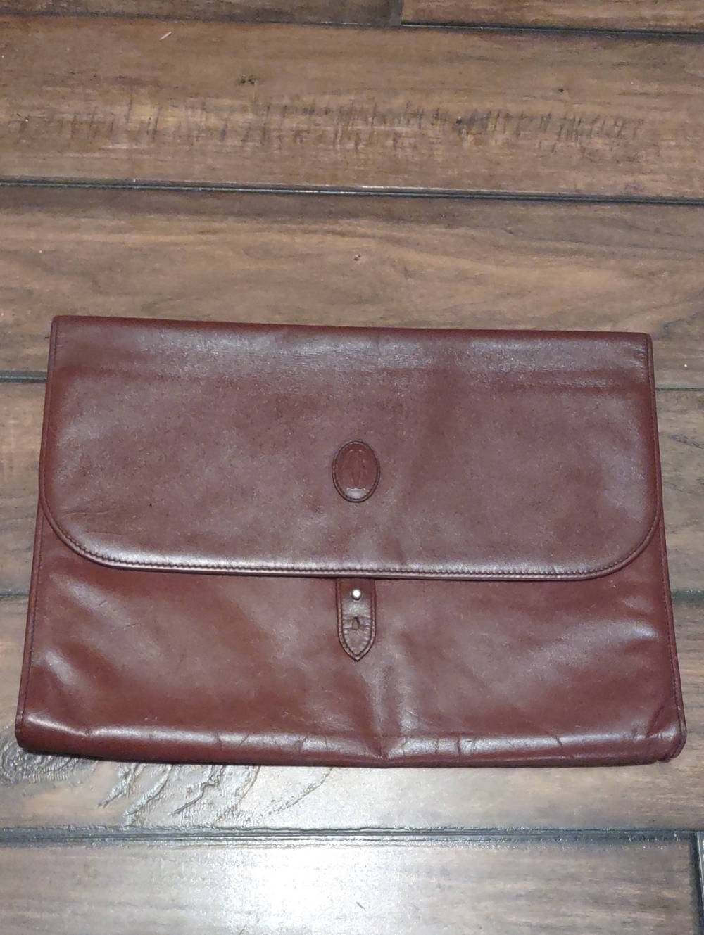 Authentic Cartier Leather Document Folio Clutch.